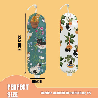 Chicken Plastic Bag Holder, Wall Mount Grocery Bag Holder | Plastic Storage bag, Pull Rope Free Adjustment, Plastic Bag Holders for Grocery Bags, Plastic Bag Dispenser for Home Kitchen