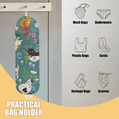 Chicken Plastic Bag Holder, Wall Mount Grocery Bag Holder | Plastic Storage bag, Pull Rope Free Adjustment, Plastic Bag Holders for Grocery Bags, Plastic Bag Dispenser for Home Kitchen