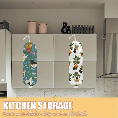 Chicken Plastic Bag Holder, Wall Mount Grocery Bag Holder | Plastic Storage bag, Pull Rope Free Adjustment, Plastic Bag Holders for Grocery Bags, Plastic Bag Dispenser for Home Kitchen