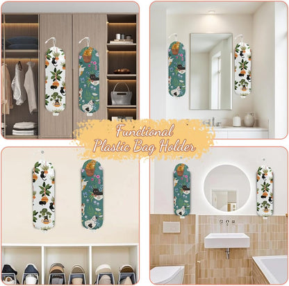 Chicken Plastic Bag Holder, Wall Mount Grocery Bag Holder | Plastic Storage bag, Pull Rope Free Adjustment, Plastic Bag Holders for Grocery Bags, Plastic Bag Dispenser for Home Kitchen
