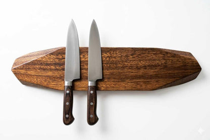 Magnetic Knife Holder - Acacia Wooden Wall-Mount Magnetic Knife Strip & Organizer with 3M No-Drill & Screw Mount Options, Water-Resistant Universal Knife Holder | 16 Inches, Capacity 8.8 lb