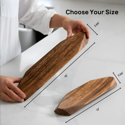 Magnetic Knife Holder - Acacia Wooden Wall-Mount Magnetic Knife Strip & Organizer with 3M No-Drill & Screw Mount Options, Water-Resistant Universal Knife Holder | 16 Inches, Capacity 8.8 lb
