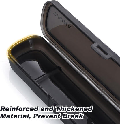 Travel Utensils with Case, 4-Piece Stainless Steel Portable Cutlery Set, Reinforced Case with Buckle Design, Lunch Box for Camping Work School, Include Fork Spoon Knife, Dishwasher Safe, Silver