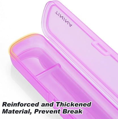 Travel Utensils with Case, 4-Piece Stainless Steel Portable Cutlery Set, Reinforced Case with Buckle Design, Lunch Box for Camping Work School, Include Fork Spoon Knife, Dishwasher Safe, Silver