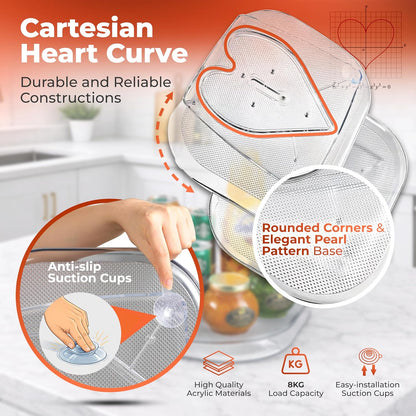 Refrigerator Lazy Susan (2PK) - Clear Rectangular Fridge Organizer - Turntable Tray Lazy Susan for Refrigerator - Cabinet & Pantry Organizer - Smooth 360° Rotating Swivel Spinning Fridge Shelf