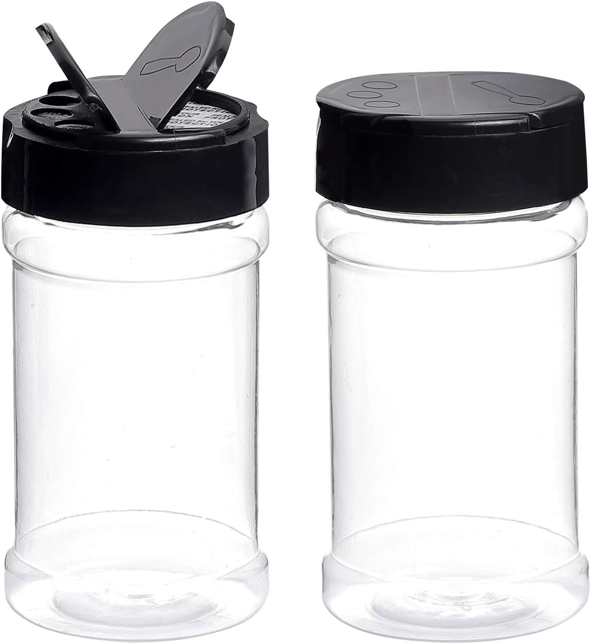 Spice Bottles, 20Pcs 7oz Clear Plastic Container Jars with Lids Labels for Kitchen Storing Spice Powders Dry Goods Peanut Butter BPA free