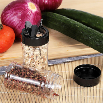 Spice Bottles, 20Pcs 7oz Clear Plastic Container Jars with Lids Labels for Kitchen Storing Spice Powders Dry Goods Peanut Butter BPA free