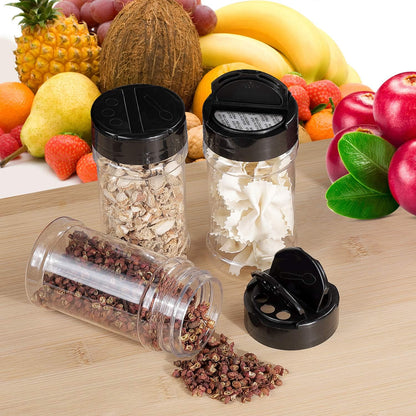 Spice Bottles, 20Pcs 7oz Clear Plastic Container Jars with Lids Labels for Kitchen Storing Spice Powders Dry Goods Peanut Butter BPA free
