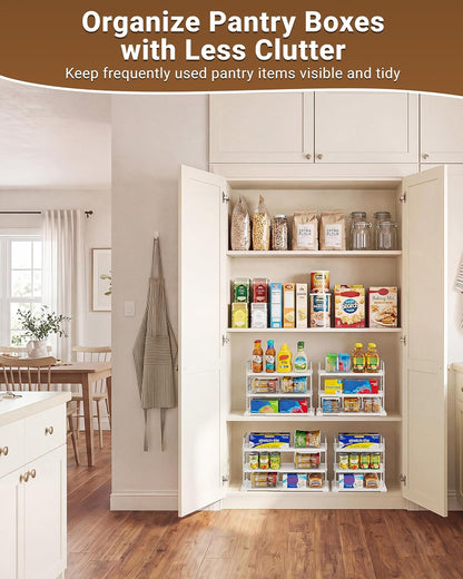 Extendable 3-Tier Kitchen Cabinet & Pantry Organizer for Plastic Wrap, Foil & Storage Bags, Adjustable Heavy Duty Shelf Rack for Wrap Boxes, Jars & Snack Boxes (11–16.7 in Wide), Pack of 1