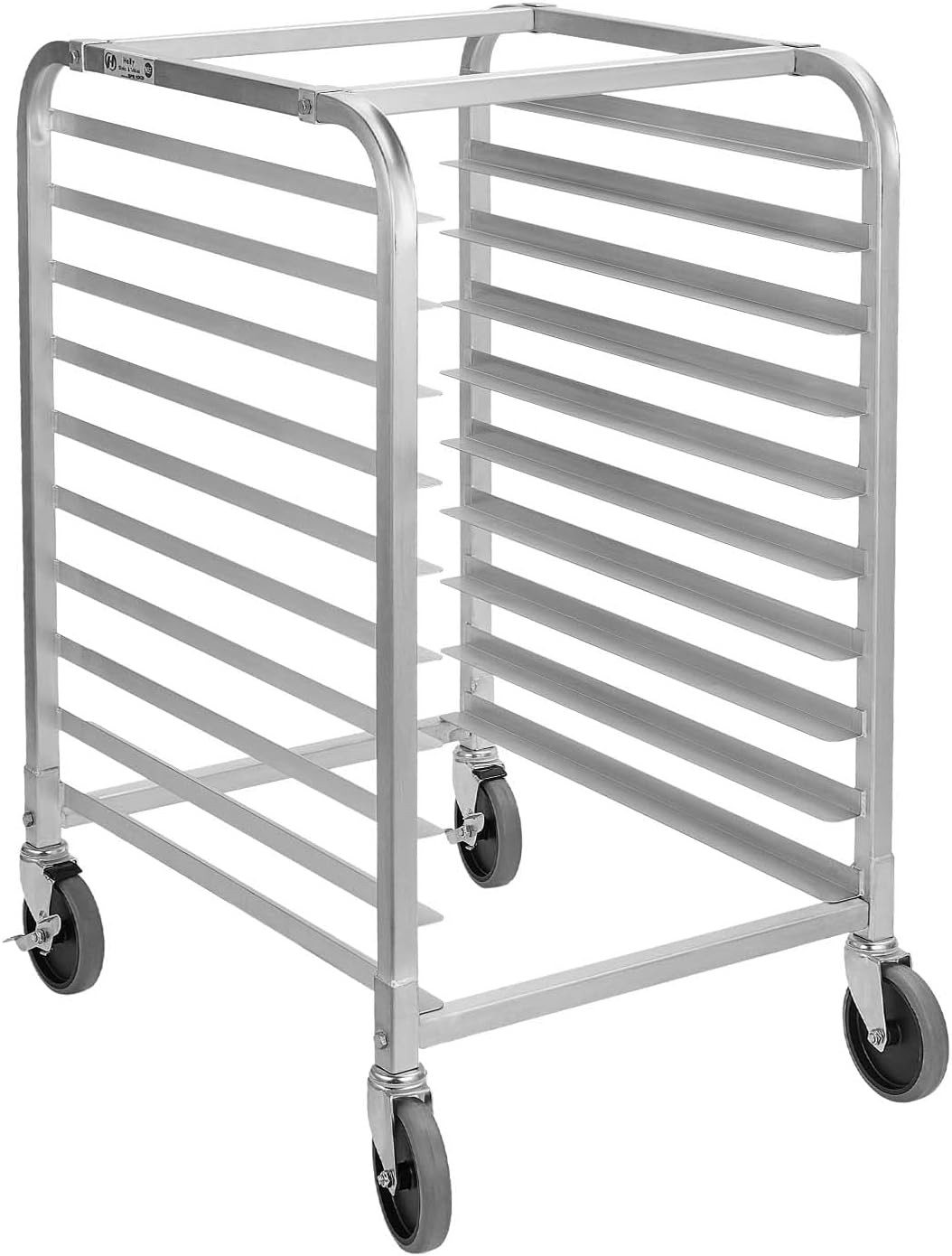 Hally Bun Pan Rack 10 Tier with Wheels Commercial Bakery Racking Aluminum