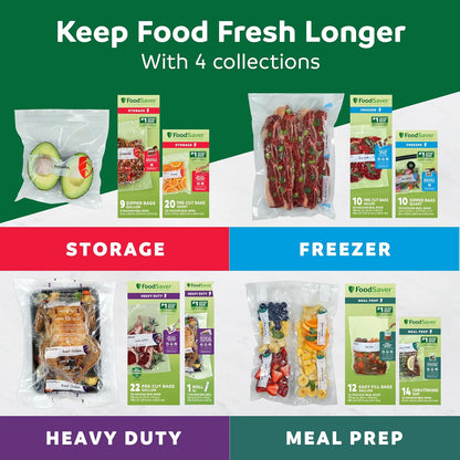 Custom Length Vacuum Sealer Bags Multipack, 5 Count Rolls for Airtight Food Storage and Sous Vide - Compatible with , 8 (2 Pack) and 11 (3 Pack)