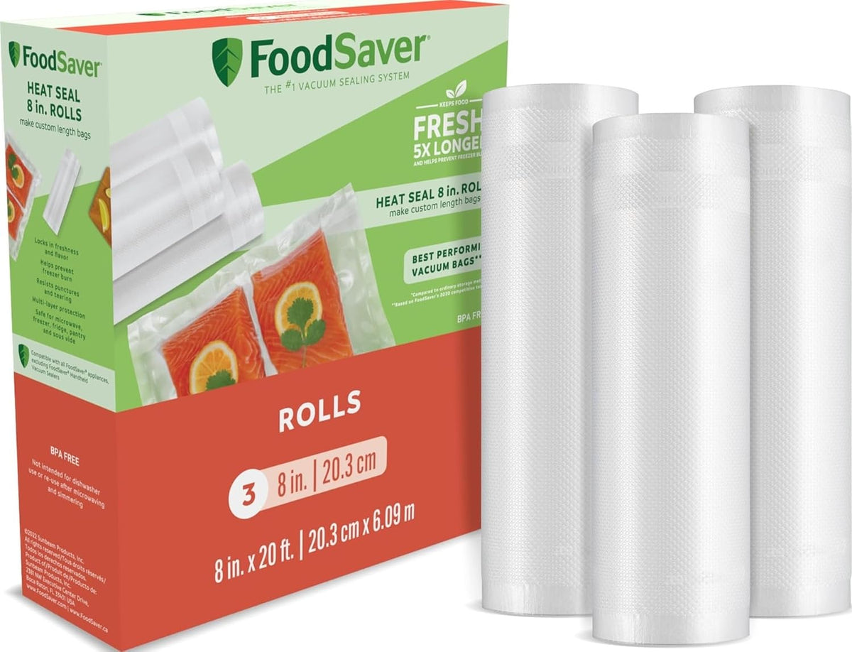 Custom Length Vacuum Sealer Bags Multipack, 5 Count Rolls for Airtight Food Storage and Sous Vide - Compatible with , 8 (2 Pack) and 11 (3 Pack)