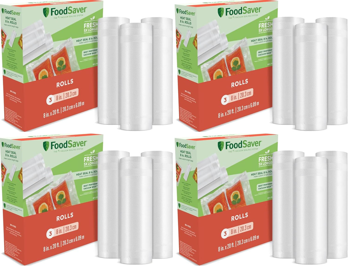 Custom Length Vacuum Sealer Bags Multipack, 5 Count Rolls for Airtight Food Storage and Sous Vide - Compatible with , 8 (2 Pack) and 11 (3 Pack)