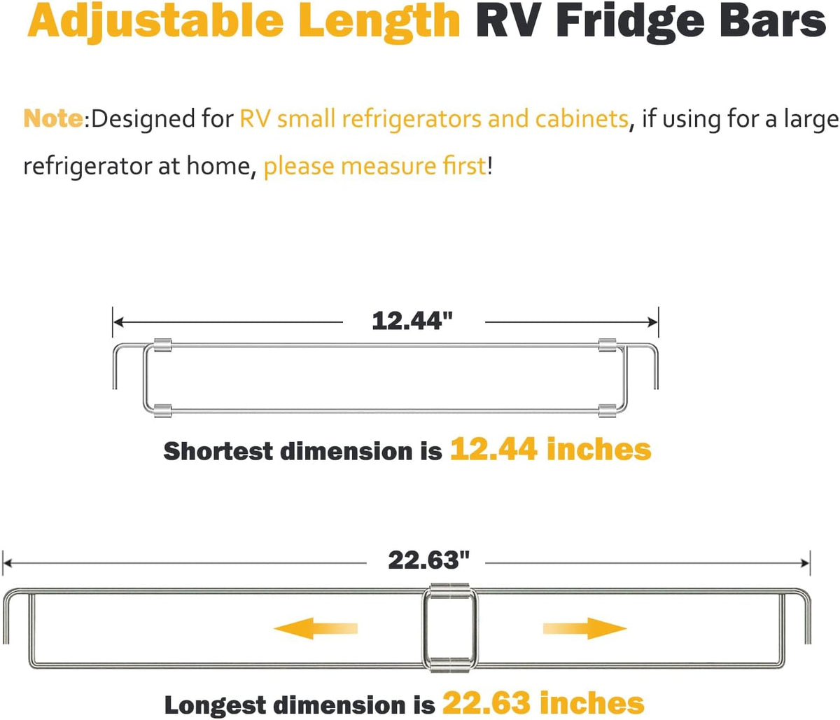 RV Fridge Bars, Refrigerator Tension Rods Adjustable