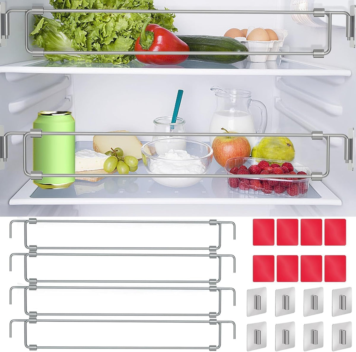 RV Fridge Bars, Refrigerator Tension Rods Adjustable