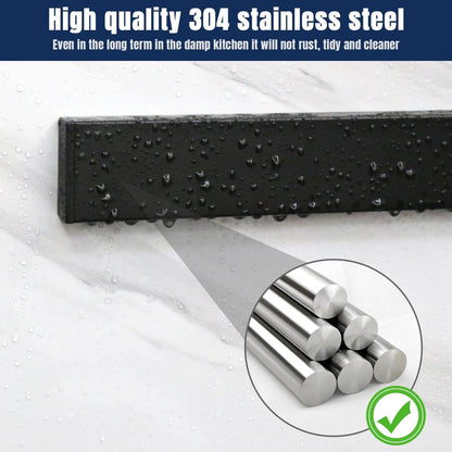 Dmore magnetic knife holder for wall—with 3 hooks, No Drilling, 16 Inch