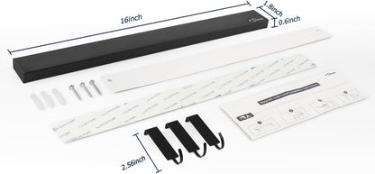 Dmore magnetic knife holder for wall—with 3 hooks, No Drilling, 16 Inch