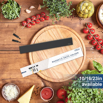 Dmore magnetic knife holder for wall—with 3 hooks, No Drilling, 16 Inch