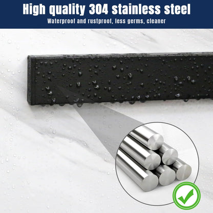 Dmore magnetic knife holder for wall—with 3 hooks, No Drilling, 16 Inch