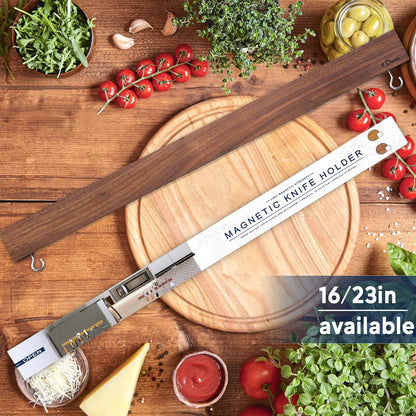 Dmore magnetic knife holder for wall—with 3 hooks, No Drilling, 16 Inch