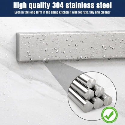 Dmore magnetic knife holder for wall—with 3 hooks, No Drilling, 16 Inch