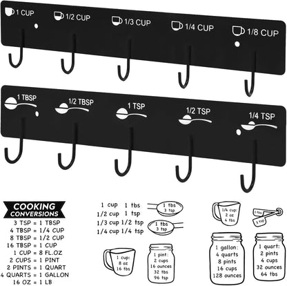 Premium Measuring Cups and Spoons Hanging Rack Screw Adhesive 2pcs