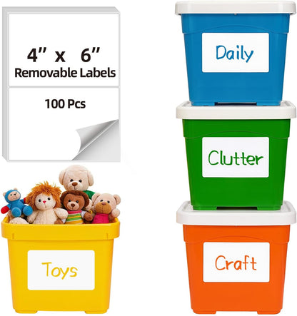 300 Labels Removable Food Labels, 1 x 2 Kitchen Labels 150 Labels per Roll, Date Stickers for Freezer, Refrigerator Food Containers, No Residue(2 Rolls, 2 Colors)