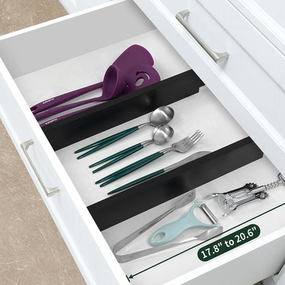 4 Pcs Bamboo Kitchen Drawer Dividers, Large Drawers Organizers