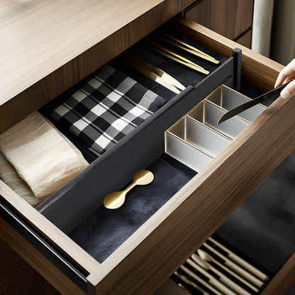 4 Pcs Bamboo Kitchen Drawer Dividers, Large Drawers Organizers