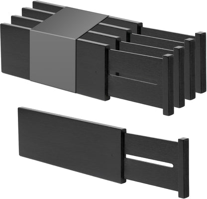 4 Pcs Bamboo Kitchen Drawer Dividers, Large Drawers Organizers