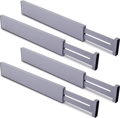 4 Pcs Bamboo Kitchen Drawer Dividers, Large Drawers Organizers