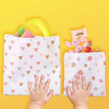4 Pcs Reusable Snack Bags for Kids, Washable Sandwich Bags,Rainbow