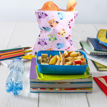 4 Pcs Reusable Snack Bags for Kids, Washable Sandwich Bags,Rainbow
