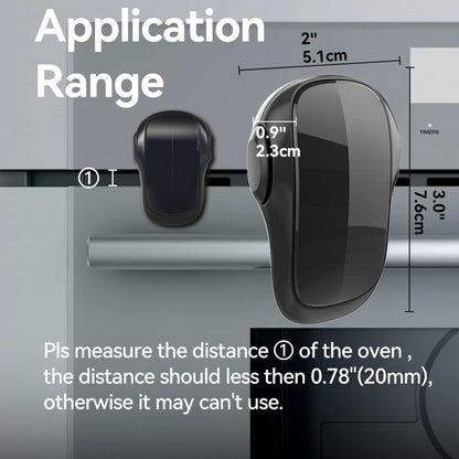 Child Safety Heat-Resistant Oven Door Lock, Oven Front Lock for Kids Easy to Install, Use Adhesive,No Screws or Drill (1 Pack,Clear-Black)(ONLY for Flat Surface)