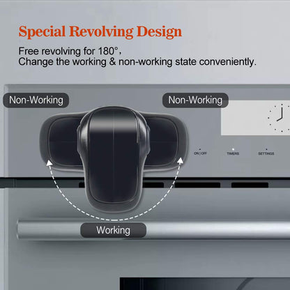 Child Safety Heat-Resistant Oven Door Lock, Oven Front Lock for Kids Easy to Install, Use Adhesive,No Screws or Drill (1 Pack,Clear-Black)(ONLY for Flat Surface)