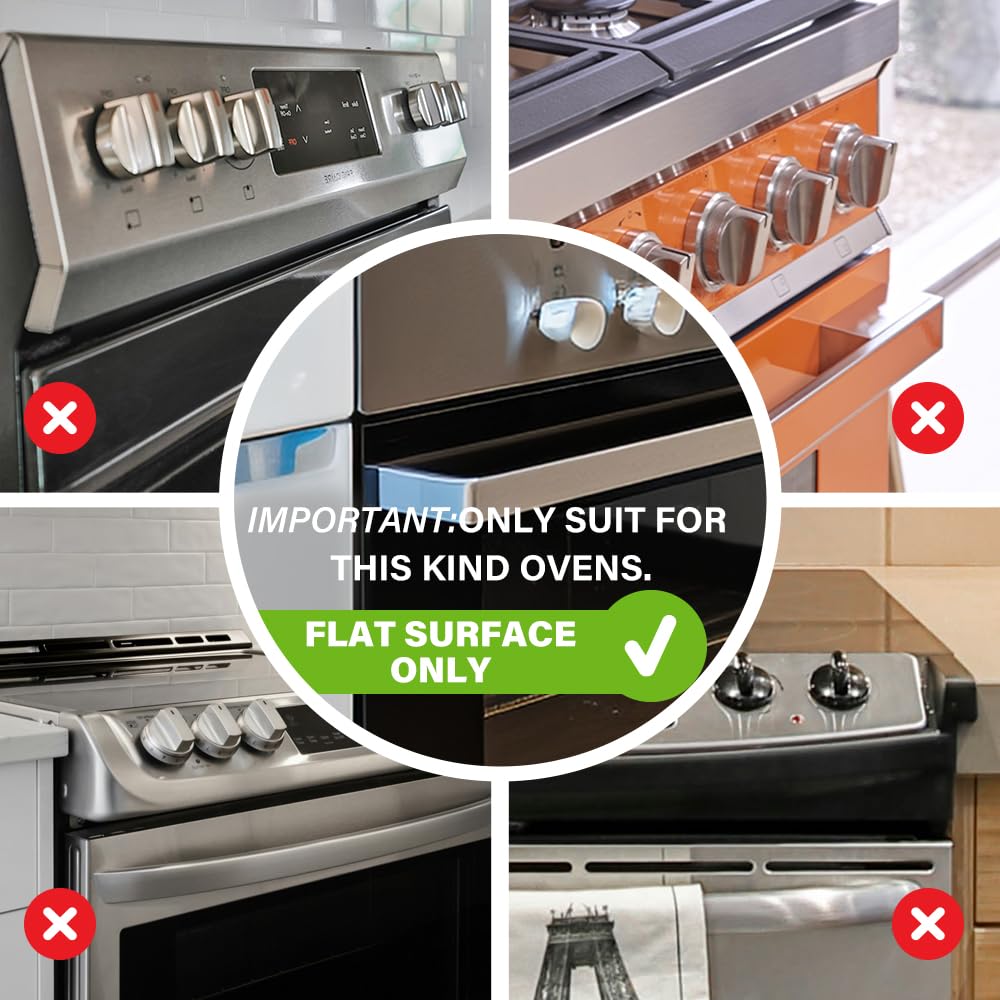 Child Safety Heat-Resistant Oven Door Lock, Oven Front Lock for Kids Easy to Install, Use Adhesive,No Screws or Drill (1 Pack,Clear-Black)(ONLY for Flat Surface)
