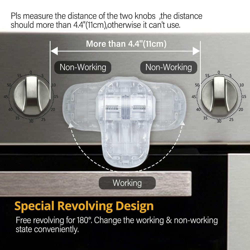 Child Safety Heat-Resistant Oven Door Lock, Oven Front Lock for Kids Easy to Install, Use Adhesive,No Screws or Drill (1 Pack,Clear-Black)(ONLY for Flat Surface)