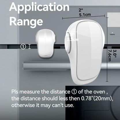Child Safety Heat-Resistant Oven Door Lock, Oven Front Lock for Kids Easy to Install, Use Adhesive,No Screws or Drill (1 Pack,Clear-Black)(ONLY for Flat Surface)
