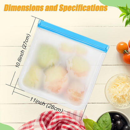 30 Pack Reusable Silicone Food Storage Bags, 4 Size Leak proof Dishwasher Safe Reusable Freezer Bag for Food Storage Containers Lunch Bags for Sandwich, Marinate Meat, Fruit