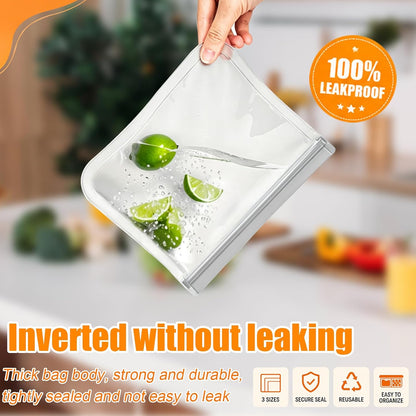30 Pack Reusable Silicone Food Storage Bags, 4 Size Leak proof Dishwasher Safe Reusable Freezer Bag for Food Storage Containers Lunch Bags for Sandwich, Marinate Meat, Fruit