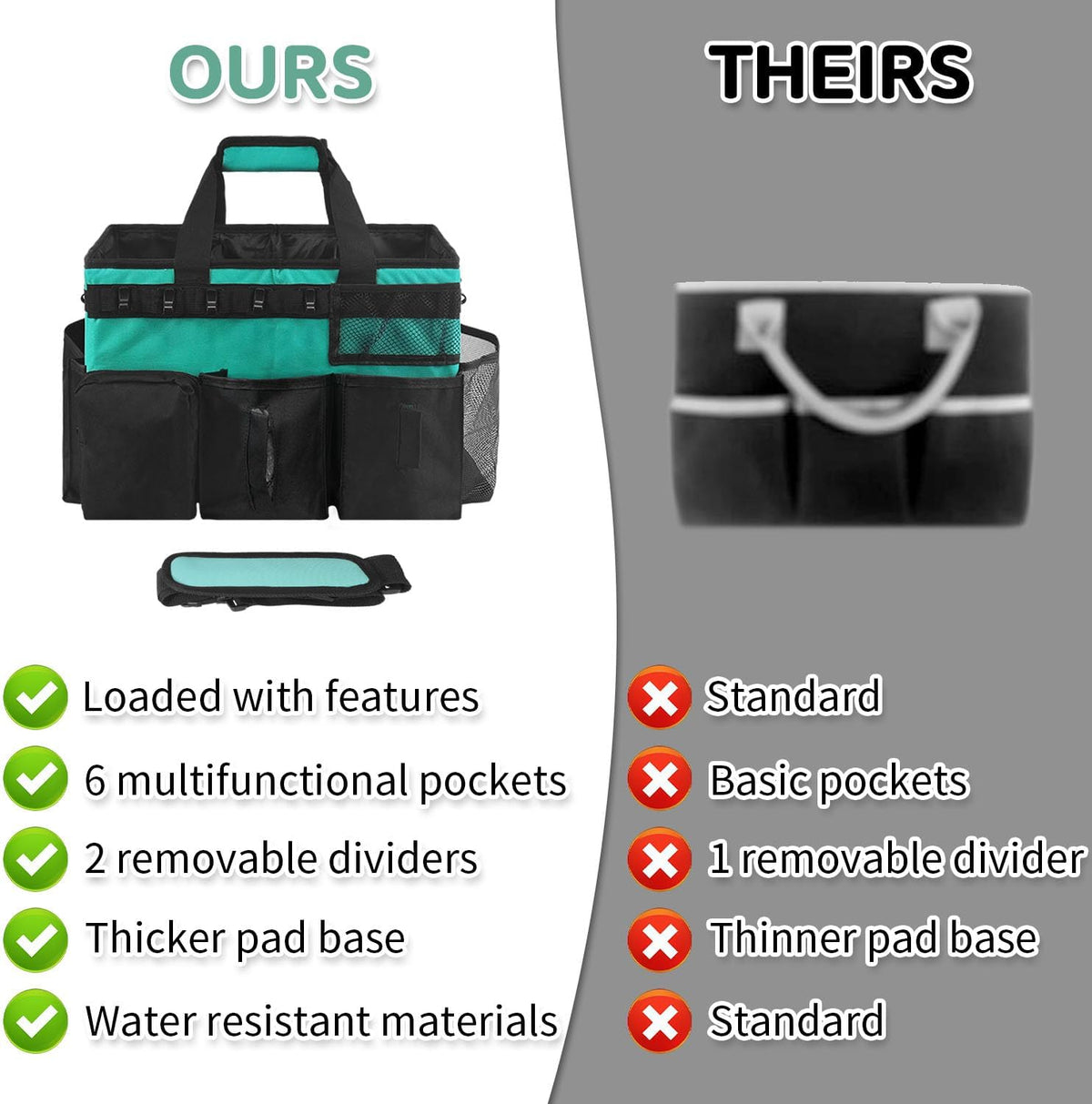 Cleaning Caddy Bag Wearable, Cleaning Caddy Supplies Organizer with Handle, Shoulder Straps & Detachable Divide, Cleaning Tool Organizers Tote Bag for Cleaners & Housekeepers(Pink)
