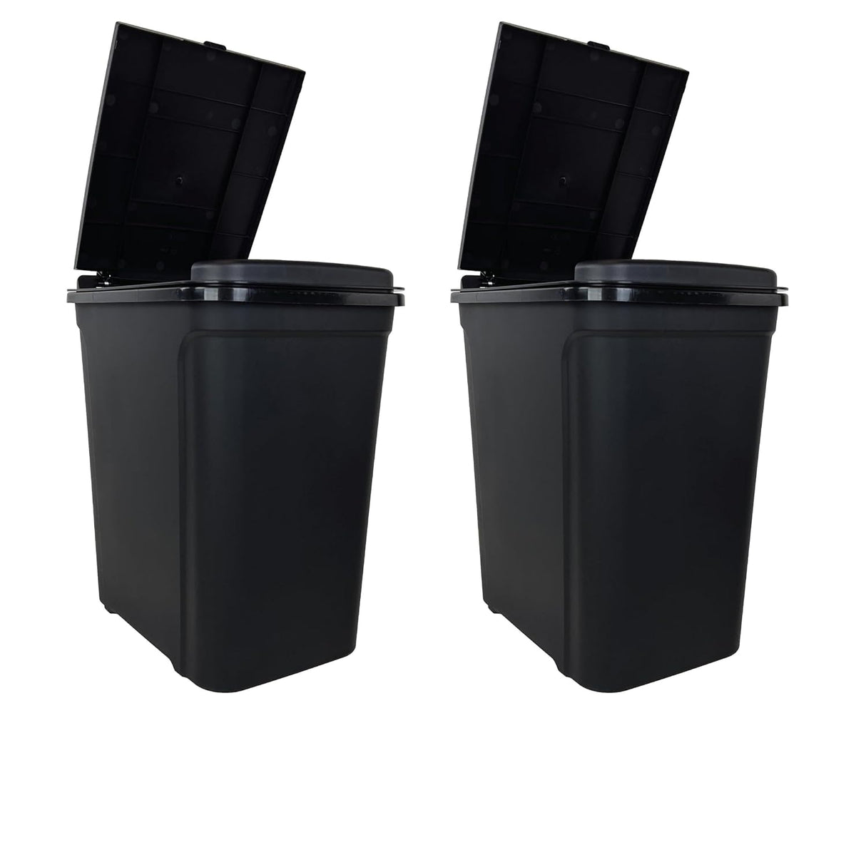 7.6 Gallon Touch Top Trash Can, Black Slim Rectangular Plastic Garbage Bin with Push Lid, Odor Block Waste Bucket Fits Standard 8-Gallon Bags for Kitchen Bedroom Office Dorm Bathroom