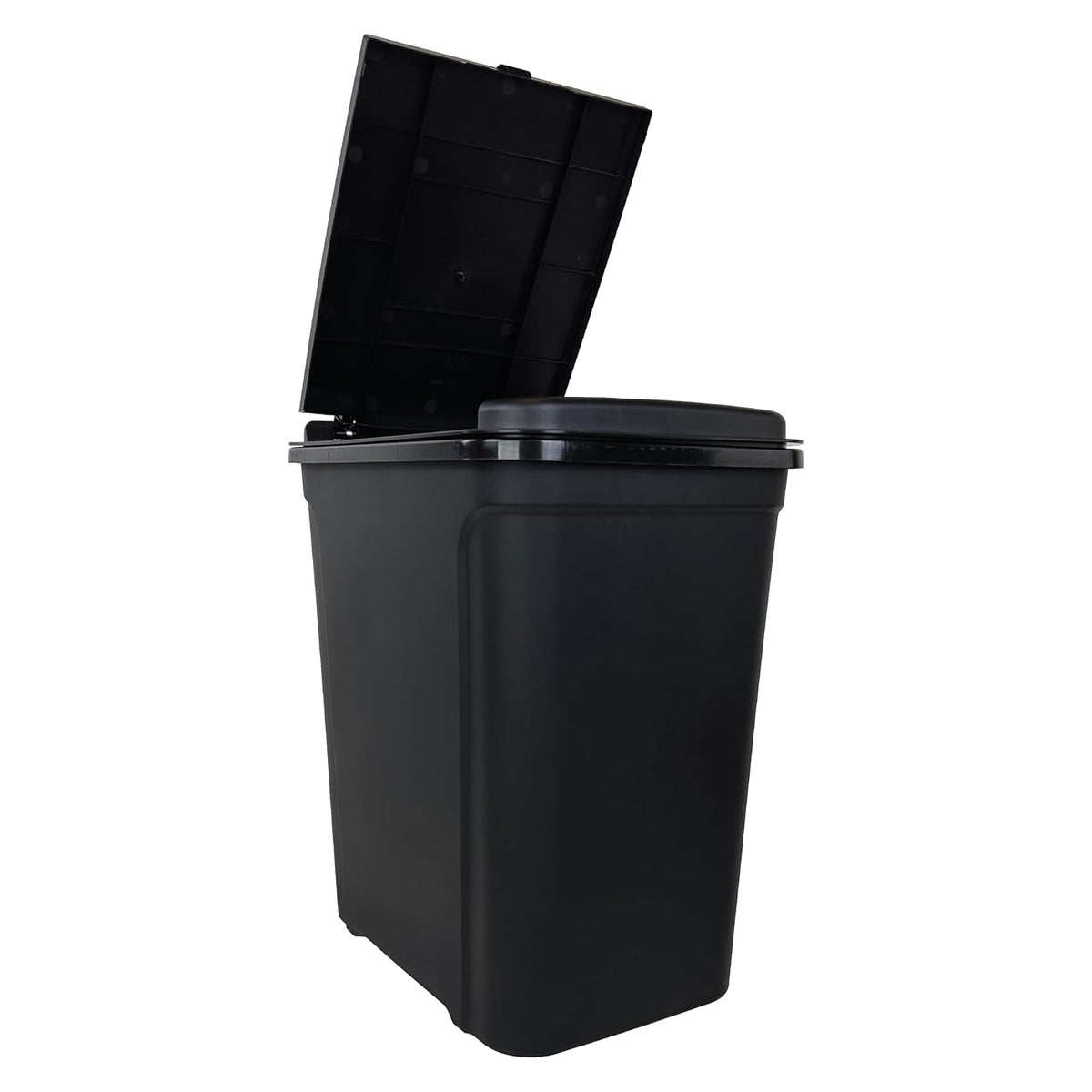 7.6 Gallon Touch Top Trash Can, Black Slim Rectangular Plastic Garbage Bin with Push Lid, Odor Block Waste Bucket Fits Standard 8-Gallon Bags for Kitchen Bedroom Office Dorm Bathroom