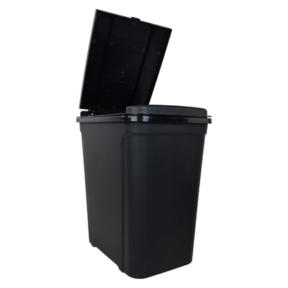 7.6 Gallon Touch Top Trash Can, Black Slim Rectangular Plastic Garbage Bin with Push Lid, Odor Block Waste Bucket Fits Standard 8-Gallon Bags for Kitchen Bedroom Office Dorm Bathroom