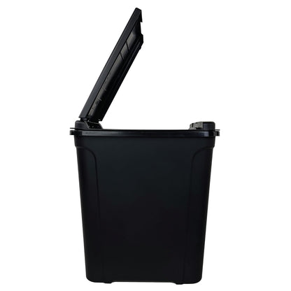 7.6 Gallon Touch Top Trash Can, Black Slim Rectangular Plastic Garbage Bin with Push Lid, Odor Block Waste Bucket Fits Standard 8-Gallon Bags for Kitchen Bedroom Office Dorm Bathroom