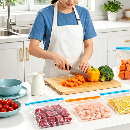 30 PCS Reusable Freezer Bags Washable, BPA Free Leakproof Food Storage Bags for Fruit, Meal Prep, Freezing Meat- 10 Gallon 10 Sandwich 10 Snack