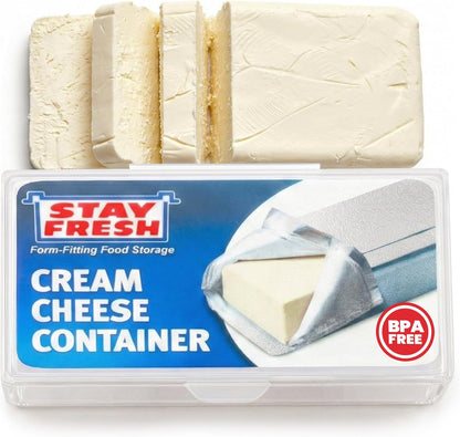 Stay Fresh Cream Cheese Container For Fridge Clear Plastic for Cream Cheese, Dishwasher Safe, BPA Free — Cheese Dish for your Pantry, Counter, Refrigerator