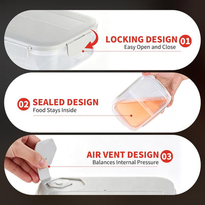 Meat and Cheese Container for Fridge, Deli Meat Container for Fridge Organizers and Storage, Categorized Storage for Neater Organization, Double Compartment Snack Container with Lid, Keep Food Fresh