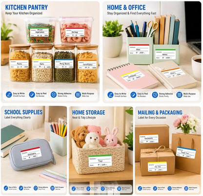500 pcs Food Labels, 1.18 x 2.36 Inch Freezer Labels, Removable for Food Containers, Mason Jars, Water/Oil/Tear Resistant, No Residue Food Storage Labels, Perfect for Kitchen