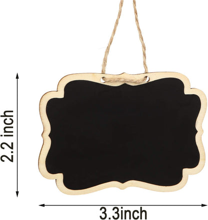20 Pcs Wooden Mini Chalkboard Signs Chalkboard Hanging Labels, Ideal Price Tags, Message Boards, Black